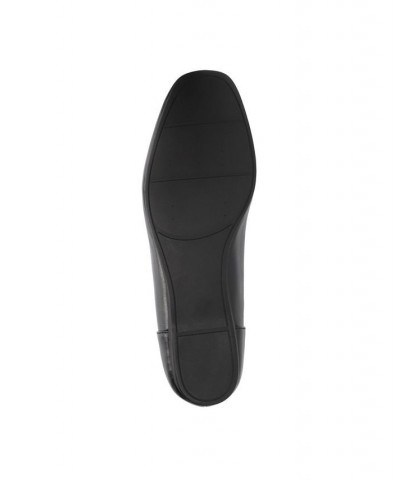 Women's Thrill Square Toe Comfort Flats Black $26.65 Shoes