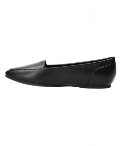 Women's Thrill Square Toe Comfort Flats Black $26.65 Shoes