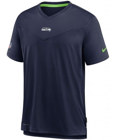 Men's College Navy Seattle Seahawks Sideline Coaches Performance V-Neck T-shirt $19.74 T-Shirts