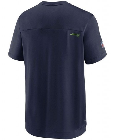 Men's College Navy Seattle Seahawks Sideline Coaches Performance V-Neck T-shirt $19.74 T-Shirts