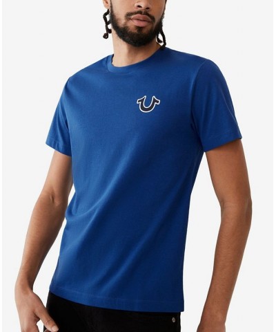 Men's Buddha Logo Crewneck Short Sleeve T-shirt Blue $19.01 T-Shirts