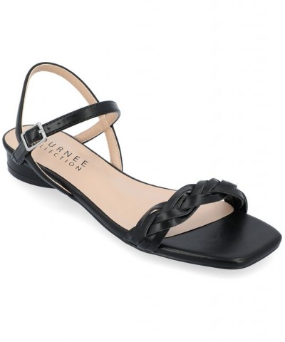 Women's Verity Braided Sandals Black $49.49 Shoes