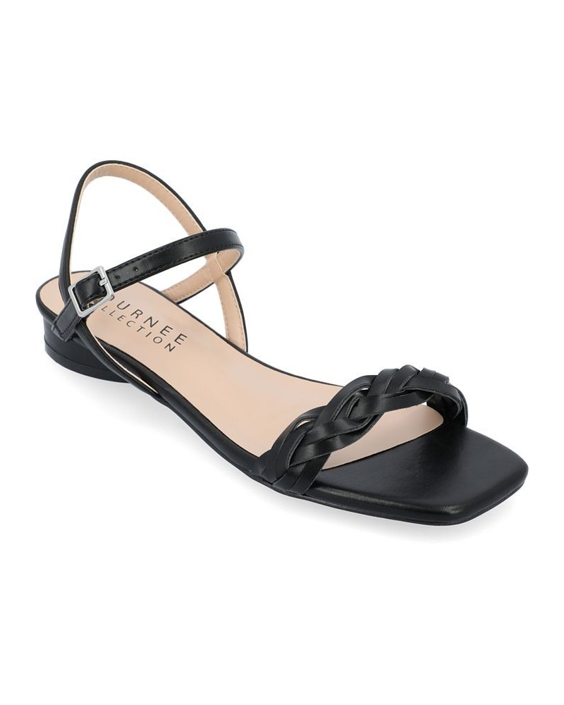 Women's Verity Braided Sandals Black $49.49 Shoes