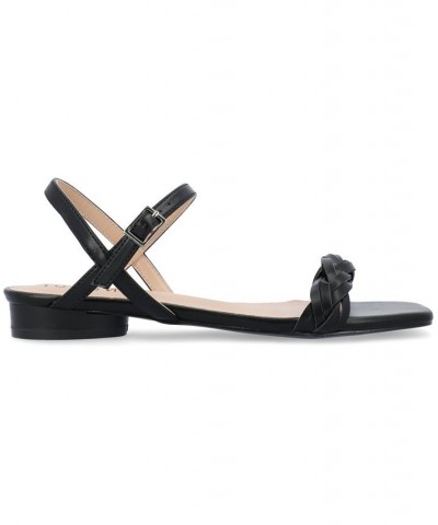 Women's Verity Braided Sandals Black $49.49 Shoes