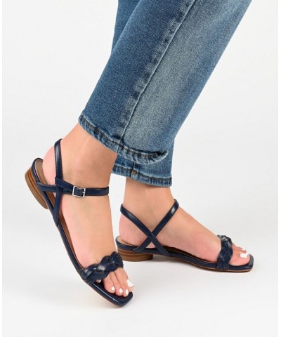 Women's Verity Braided Sandals Black $49.49 Shoes