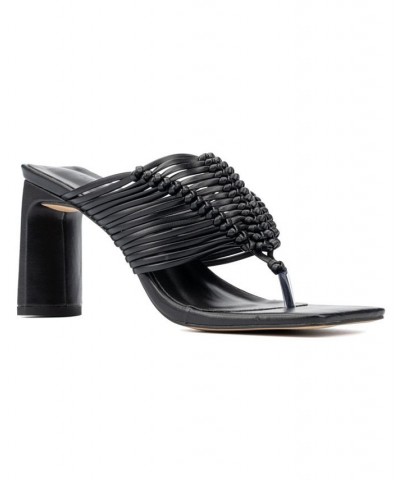 Women's Evianna Weave Thong Sandal Black $37.58 Shoes