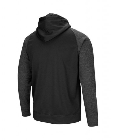 Men's Black Wisconsin Badgers Big and Tall Blackout Raglan Full-Zip Hoodie $50.34 Sweatshirt