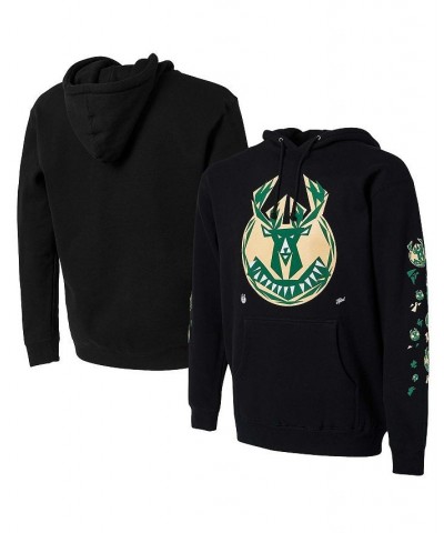 Men's NBA x Naturel Black Milwaukee Bucks No Caller ID Pullover Hoodie $53.99 Sweatshirt