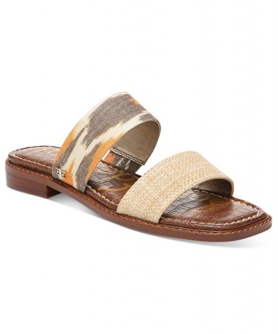 Women's Haydee Strappy Slide Sandals Brown $34.40 Shoes