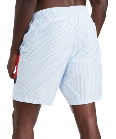 Men's Ithaca Striped Drawstring 7" Swim Trunks Blue $21.25 Swimsuits