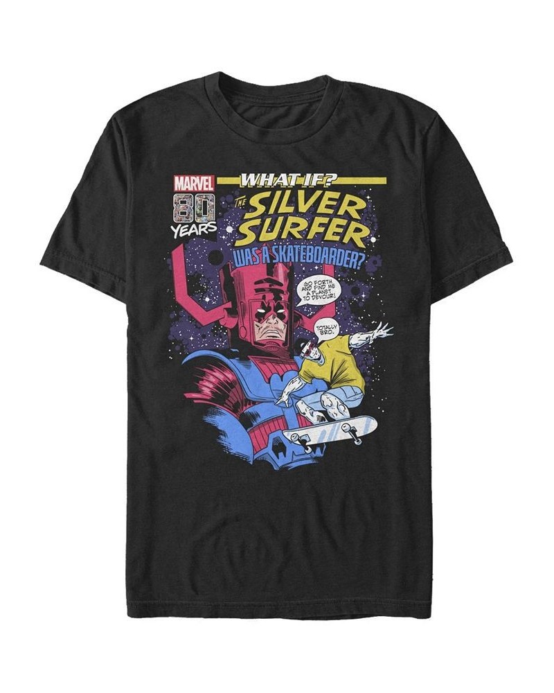 Men's Silver Surfer Skate Short Sleeve Crew T-shirt Black $17.50 T-Shirts