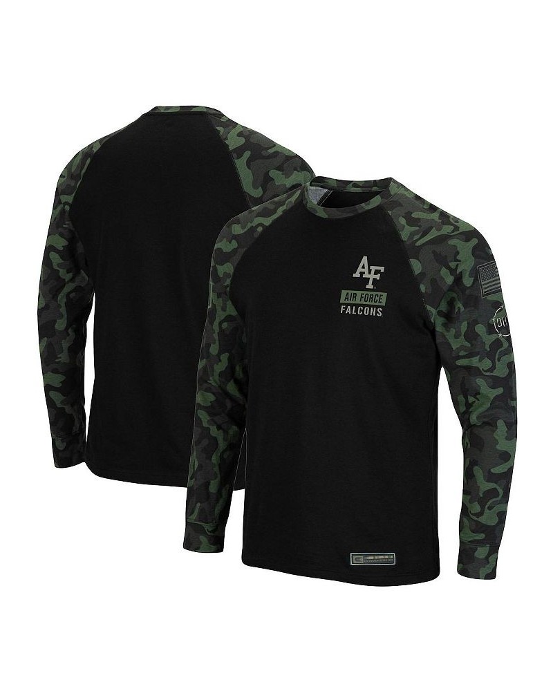 Men's Black Air Force Falcons OHT Military-Inspired Appreciation Camo Raglan Long Sleeve T-shirt $24.50 T-Shirts