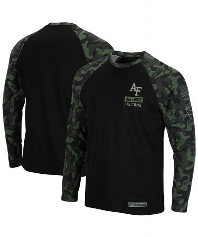 Men's Black Air Force Falcons OHT Military-Inspired Appreciation Camo Raglan Long Sleeve T-shirt $24.50 T-Shirts