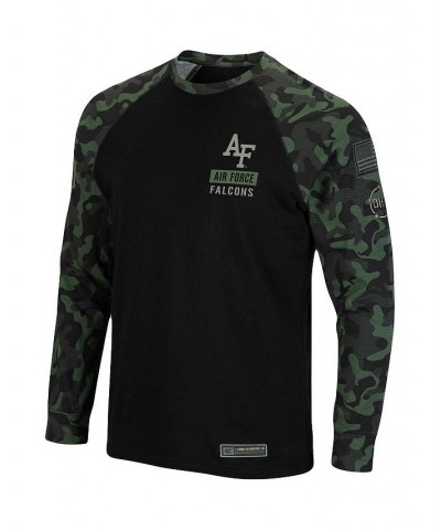 Men's Black Air Force Falcons OHT Military-Inspired Appreciation Camo Raglan Long Sleeve T-shirt $24.50 T-Shirts