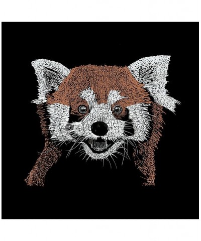 Men's Red Panda Word Art Hooded Sweatshirt Black $29.40 Sweatshirt