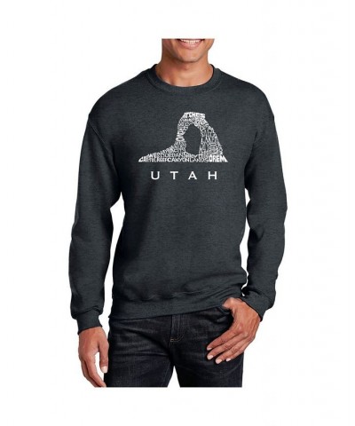 Men's Word Art Utah Crewneck Sweatshirt Gray $20.00 Sweatshirt