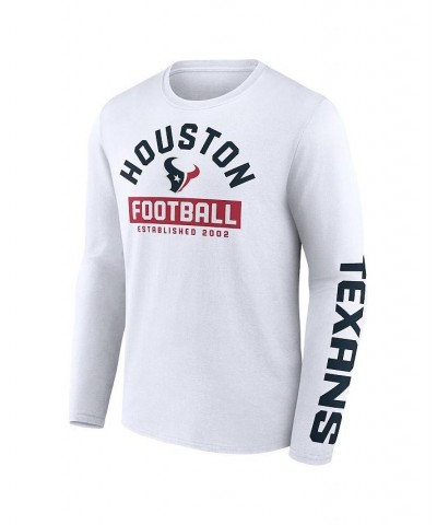 Men's Branded Navy, White Houston Texans Long and Short Sleeve Two-Pack T-shirt $20.80 T-Shirts