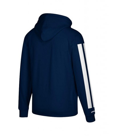 Men's Navy Los Angeles Rams Three Stripe Pullover Hoodie $41.65 Sweatshirt