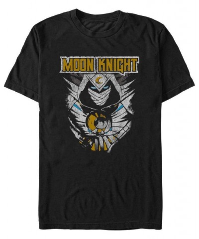 Men's Moon Knight Moon Glitter Short Sleeve T-shirt Black $14.70 T-Shirts