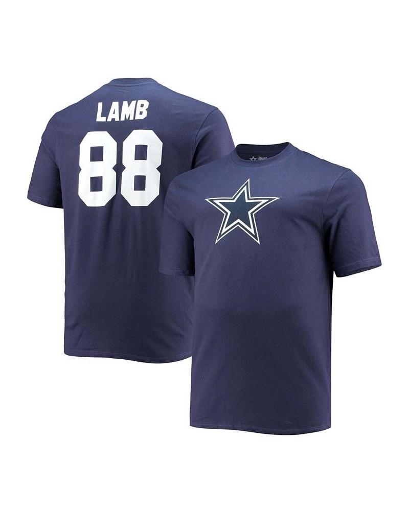 Men's Big and Tall Ceedee Lamb Navy Dallas Cowboys Player Name Number T-shirt $20.90 T-Shirts