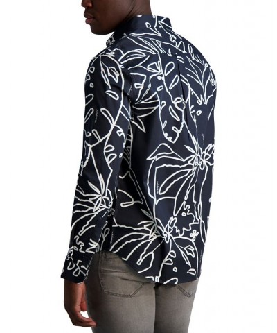 Men's Slim-Fit Tropical Floral Shirt Black $76.32 Shirts