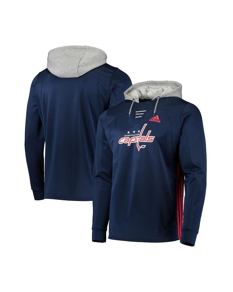 Men's Navy Washington Capitals Skate Lace Aeroready Pullover Hoodie $50.34 Sweatshirt