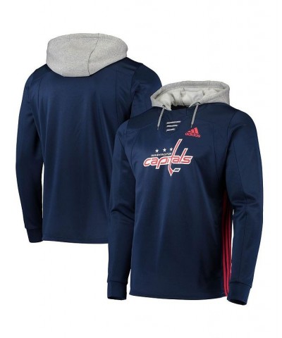 Men's Navy Washington Capitals Skate Lace Aeroready Pullover Hoodie $50.34 Sweatshirt