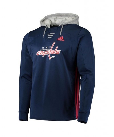 Men's Navy Washington Capitals Skate Lace Aeroready Pullover Hoodie $50.34 Sweatshirt