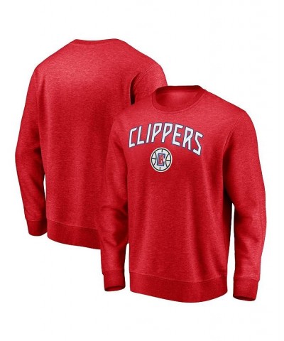 Men's Branded Red LA Clippers Game Time Arch Pullover Sweatshirt $26.95 Sweatshirt