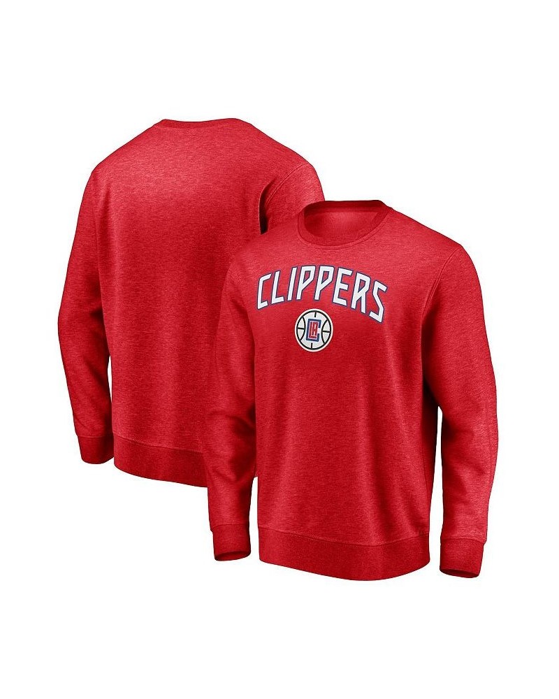 Men's Branded Red LA Clippers Game Time Arch Pullover Sweatshirt $26.95 Sweatshirt