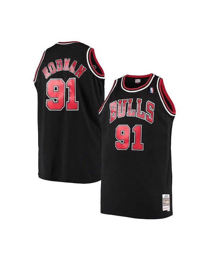 Men's Dennis Rodman Black Chicago Bulls Big and Tall Hardwood Classics Swingman Jersey $67.50 Jersey