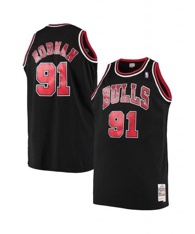 Men's Dennis Rodman Black Chicago Bulls Big and Tall Hardwood Classics Swingman Jersey $67.50 Jersey