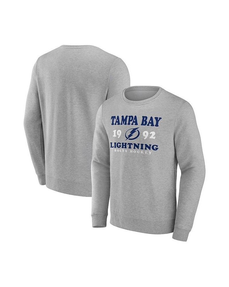 Men's Branded Heather Charcoal Tampa Bay Lightning Fierce Competitor Pullover Sweatshirt $25.30 Sweatshirt