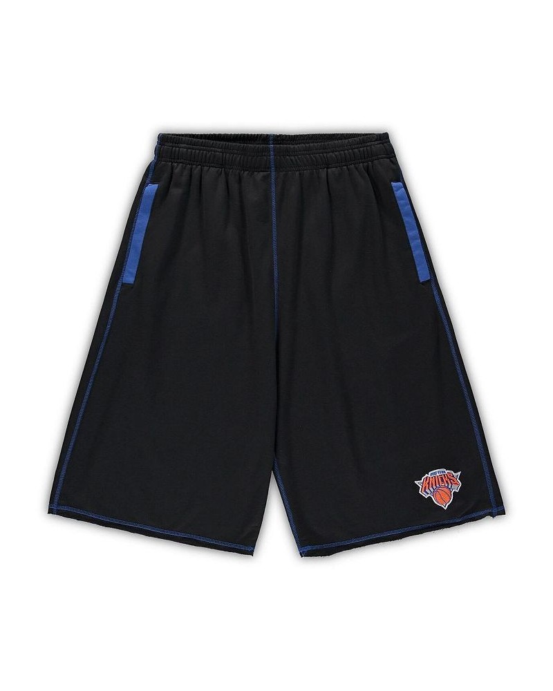 Men's Black, Blue New York Knicks Big and Tall Contrast Stitch Knit Shorts $19.00 Shorts