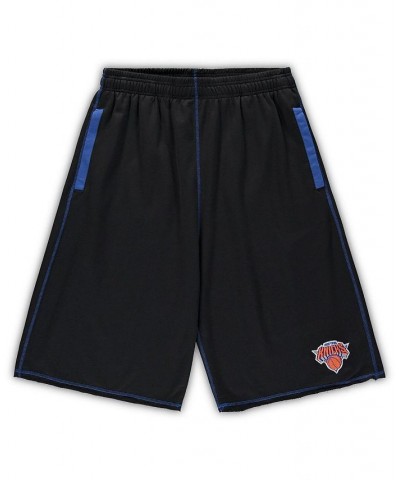 Men's Black, Blue New York Knicks Big and Tall Contrast Stitch Knit Shorts $19.00 Shorts