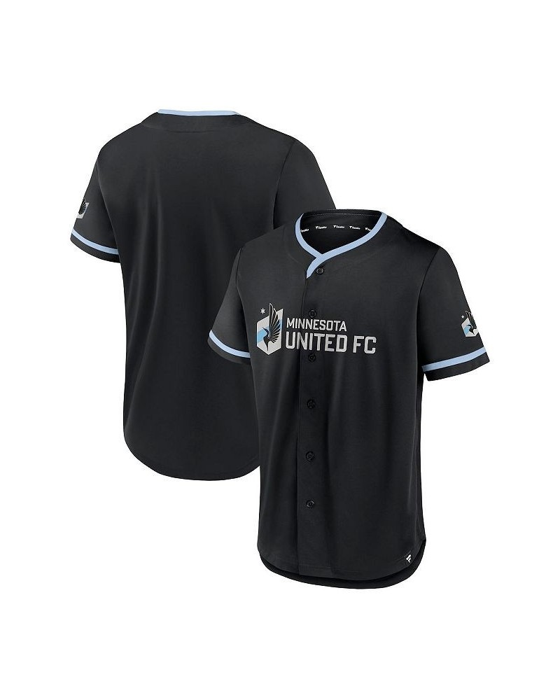 Men's Black, Light Blue Minnesota United FC Ultimate Player Baseball Jersey $38.49 Jersey