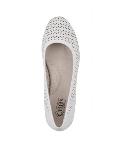 Women's Cindy Ballet Comfort Flat White $33.81 Shoes