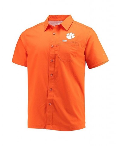 Men's Orange Clemson Tigers Slack Tide Camp Button-Up Shirt $38.49 Shirts