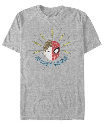 Marvel Men's Spider-Man Far From Home Spidey Sense Face Off, Short Sleeve T-shirt Gray $16.10 T-Shirts