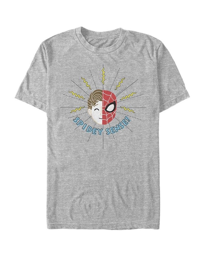 Marvel Men's Spider-Man Far From Home Spidey Sense Face Off, Short Sleeve T-shirt Gray $16.10 T-Shirts