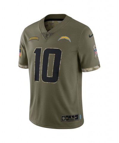 Men's Justin Herbert Olive Los Angeles Chargers 2022 Salute To Service Limited Jersey $56.24 Jersey