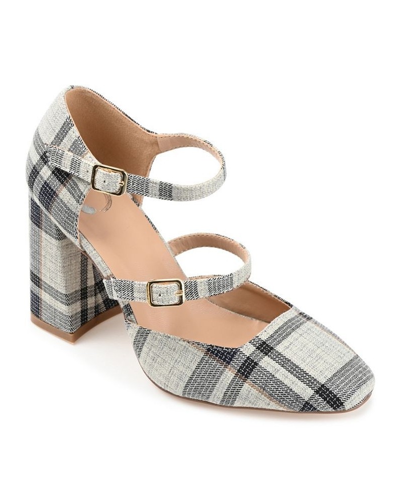 Women's Isadorah Double Strap Heels Plaid, Black $50.99 Shoes