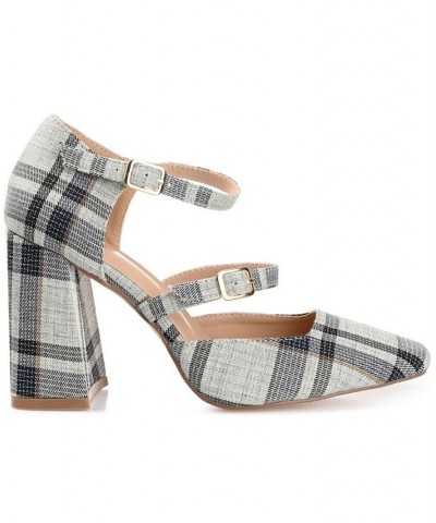 Women's Isadorah Double Strap Heels Plaid, Black $50.99 Shoes