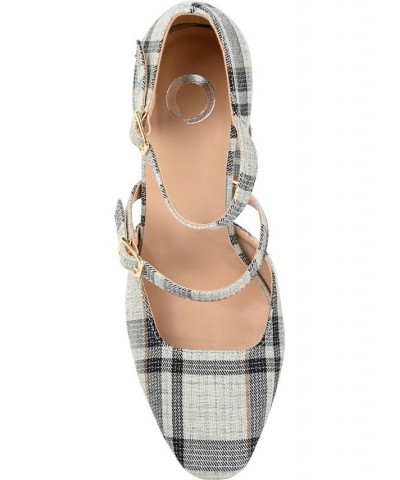 Women's Isadorah Double Strap Heels Plaid, Black $50.99 Shoes