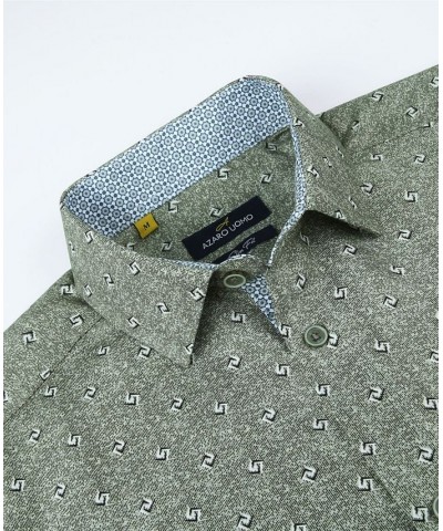 Men's Slim Fit Business Nautical Button Down Dress Shirt Green $16.45 Dress Shirts