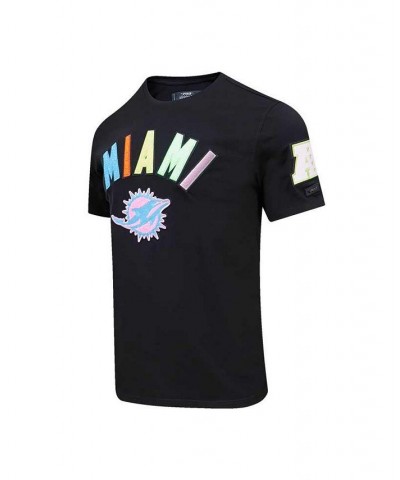 Men's Black Miami Dolphins Neon Graphic T-shirt $33.59 T-Shirts