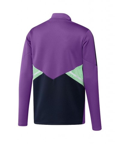 Men's Purple Real Madrid Training AEROREADY Quarter-Zip Top $30.66 Tops