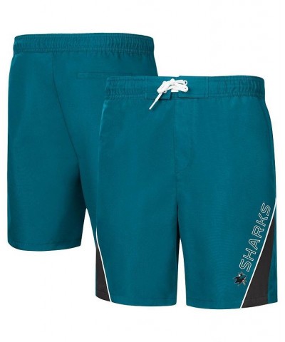 Men's Teal San Jose Sharks Sunrise Volley Swim Shorts $22.00 Swimsuits