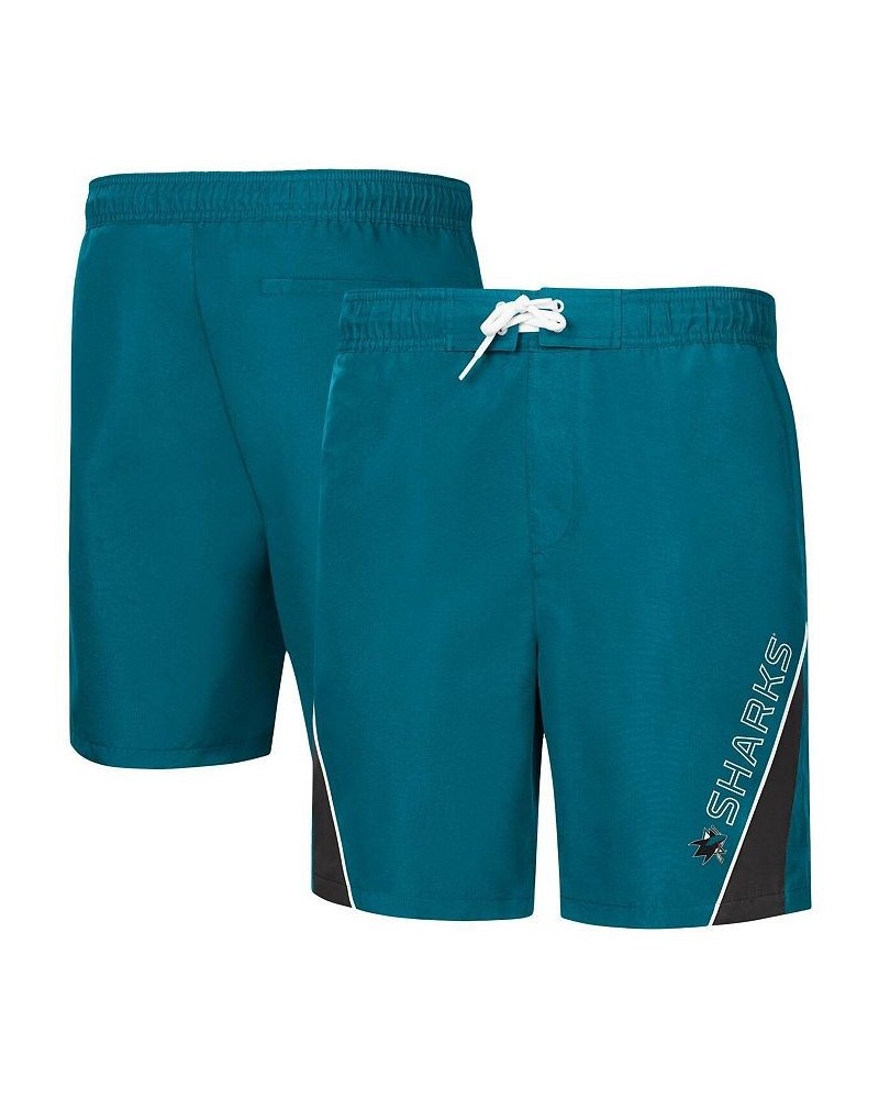 Men's Teal San Jose Sharks Sunrise Volley Swim Shorts $22.00 Swimsuits