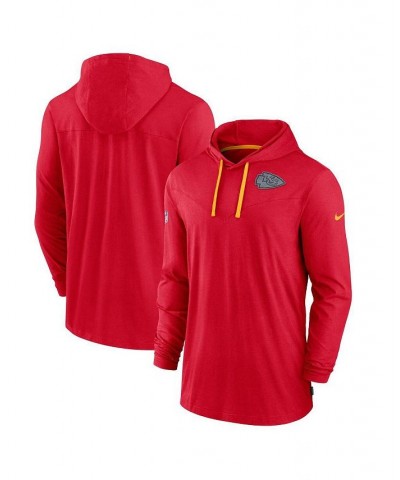 Men's Red Kansas City Chiefs Sideline Pop Performance Pullover Long Sleeve Hoodie T-shirt $37.60 T-Shirts